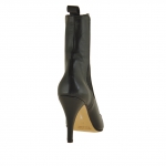 Stivaletto da donna con due elastici in pelle nera tacco 9 - Misure disponibili: 42