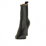 Stivaletto da donna con due elastici in pelle nera tacco 9 - Misure disponibili: 42