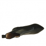 Stivaletto da donna con due elastici in pelle nera tacco 9 - Misure disponibili: 42