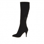 Stivale da donna in camoscio nero con cerniera tacco 9 - Misure disponibili: 31, 42