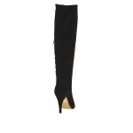 Stivale da donna in camoscio nero con cerniera tacco 9 - Misure disponibili: 31, 42