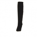 Stivale da donna in camoscio nero con cerniera tacco 9 - Misure disponibili: 31, 42