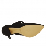Zapato cerrado para mujer con elasticos en gamuza negra tacon 9 - Tallas disponibles:  42