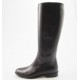 Woman's boot with zipper in dark brown leather heel 2