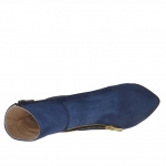 Stivaletto con cerniera in camoscio bluette tacco 9 - Misure disponibili: 42