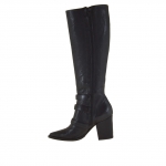 Stivale da donna con cerniera e tre fibbie in pelle colore nero tacco 7 - Misure disponibili: 42