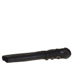 Stivale da donna con cerniera e tre fibbie in pelle colore nero tacco 7 - Misure disponibili: 42