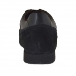 Freizeitherrenschuh mit Schnürsenkeln aus schwarzem Leder und Wildleder - Verfügbare Größen:  37