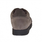 Freizeitschuh für Herren mit Schnürsenkeln aus grauem und taupefarbenem Wild- und Nubukleder - Verfügbare Größen:  37, 47