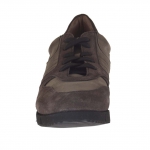 Scarpa da uomo stringata in camoscio e nabuk colore grigio e taupe - Misure disponibili: 37, 47