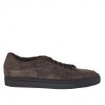 Scarpa da uomo stringata sportiva in pelle vintage marrone scura - Misure disponibili: 50, 51