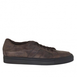 Scarpa da uomo stringata sportiva in pelle vintage marrone scura - Misure disponibili: 50, 51