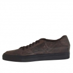 Scarpa da uomo stringata sportiva in pelle vintage marrone scura - Misure disponibili: 50, 51