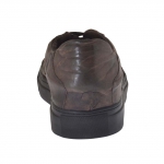 Scarpa da uomo stringata sportiva in pelle vintage marrone scura - Misure disponibili: 50, 51