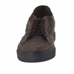Scarpa da uomo stringata sportiva in pelle vintage marrone scura - Misure disponibili: 50, 51
