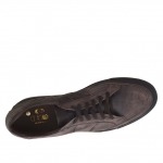 Scarpa da uomo stringata sportiva in pelle vintage marrone scura - Misure disponibili: 50, 51