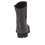 Woman's pointy ankle boot with zipper and elastic in grey leather heel 2 - Available sizes:  32