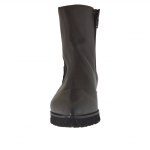 Stivaletto a punta da donna con cerniera ed elastico in pelle colore grigio tacco 2 - Misure disponibili: 32