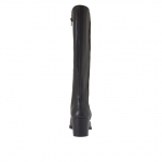 Bota para mujer en piel negra con elastico y cremallera y con tacon 5 cm - Tallas disponibles:  32