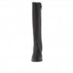 Woman's boot in black leather with zipper and elastic with heel 5 - Available sizes:  32