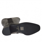 Damenstiefel aus schwarzwem Leder mit Gummiband und  Rei?verschluss und mit Absatz 5 - Verfügbare Größen:  32