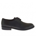 Chaussure derby élégant pour hommes avec lacets en cuir noir