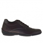 Zapato deportivo para hombre alto al tobillo en piel granate - Tallas disponibles:  47