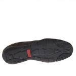 Zapato deportivo para hombre alto al tobillo en piel granate - Tallas disponibles:  47