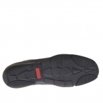 Zapato deportivo con cordones para hombre en gamuza y piel de color azul  - Tallas disponibles:  46