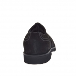 Men's laced shoe with Brogue decorations in black nubuck leather - Available sizes:  36