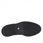 Men's laced shoe with Brogue decorations in black nubuck leather - Available sizes:  36