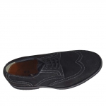 Herrenschuh mit Schnürsenkeln und Broguemuster aus schwarzem Nubukleder - Verfügbare Größen:  36