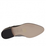 Chaussure pour femmes avec fermeture éclair en cuir gris talon 3 - Pointures disponibles:  46