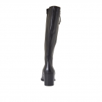 Stivale da donna con due cerniere in pelle nera tacco 7 - Misure disponibili: 42