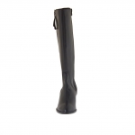 Stivale da donna con due cerniere in pelle nera tacco 7 - Misure disponibili: 42