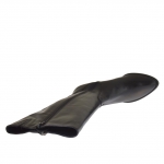 Bottes pour femmes avec deux fermetures éclair en cuir noir talon 7 - Pointures disponibles:  42