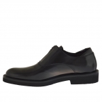 Men's elegant shoe with zipper in black leather - Available sizes:  36, 47