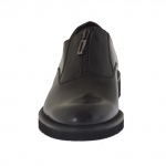 Men's elegant shoe with zipper in black leather - Available sizes:  36, 47