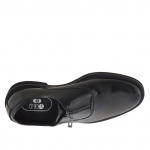 Men's elegant shoe with zipper in black leather - Available sizes:  36, 47