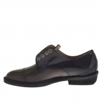 Chaussure pour femmes en cuir noir et marron talon 3 - Pointures disponibles:  46