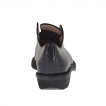 Scarpa accollata da donna in pelle nera e marrone tacco 3 - Misure disponibili: 46