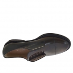 Chaussure pour femmes en cuir noir et marron talon 3 - Pointures disponibles:  46