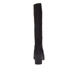 Stivale da donna con cerniera in nabuk nero tacco 7 - Misure disponibili: 42