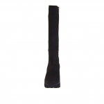 Stivale da donna con cerniera in nabuk nero tacco 7 - Misure disponibili: 42