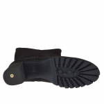 Stivale da donna con cerniera in nabuk nero tacco 7 - Misure disponibili: 42