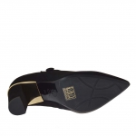 Scarpa accollata a punta da donna con cerniera in camoscio nero tacco 8 - Misure disponibili: 31
