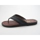 Chanclas de dedo para hombre en piel de color negro y gris