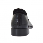 Eleganter Herrenoxfordschuh mit Schnürsenkeln aus schwarzem Lackleder - Verfügbare Größen:  36, 37, 47, 48, 50