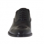 Chaussure élégante richelieu pour hommes avec lacets en cuir verni noir - Pointures disponibles:  36, 37, 47, 48, 50