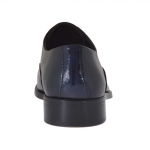 Scarpa elegante da uomo con stringhe opzionali in pelle e vernice blu - Misure disponibili: 48, 50